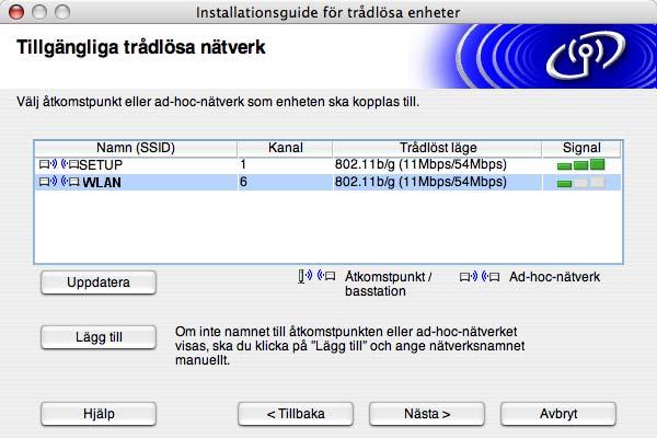 10 Standardnodnamnet på nätverkskortet i skrivaren är BRW_xxxxxx (där xxxxxx är de sex sista siffrorna i Ethernet-adressen).