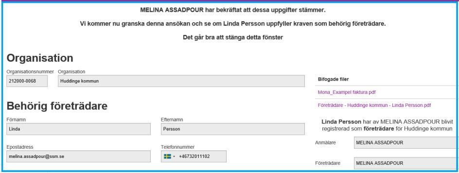 ChamberSign E-tjänsten - Användarmanual Sida: 23/26 På sidan ovan kan man öppna det bifogade dokumentet för granskning. Man kan också ladda upp flera dokument om man vill.