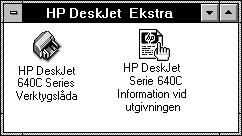 0 Klicka på Start Program HP DeskJet 640C Series HP DeskJet 640C Series Verktygslåda. Windows 3.