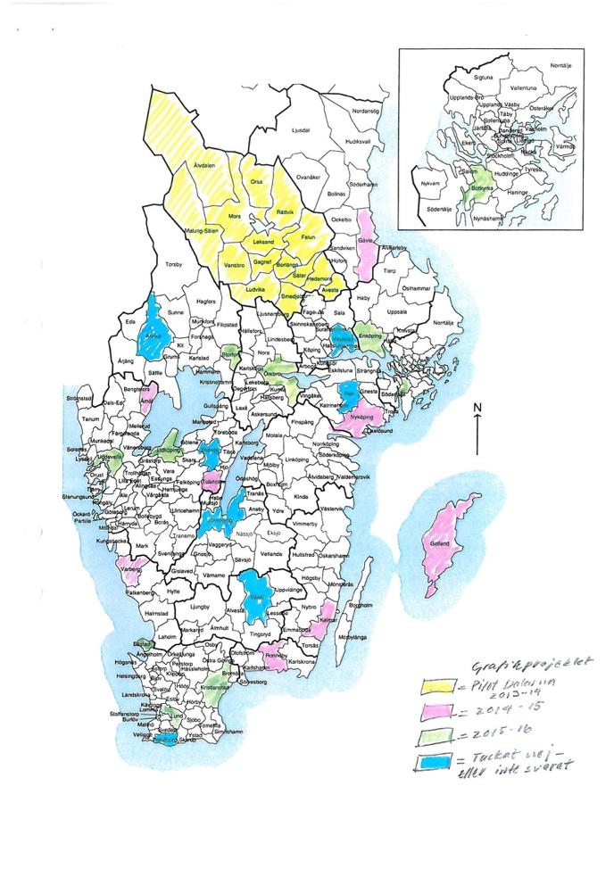 5 KARTA ÖVER GRAFIKPROJEKTETS FÖRDELNING ÖVER LANDET 2013-2016 Gult=Pilotprojektet 2013 Rosa=Grafik 2014 Grönt=Grafik 2015 Blått= kommuner som tackat nej eller inte svarat RESULTAT Statens konstråd