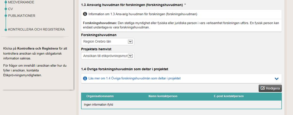 Välj Ansökan till