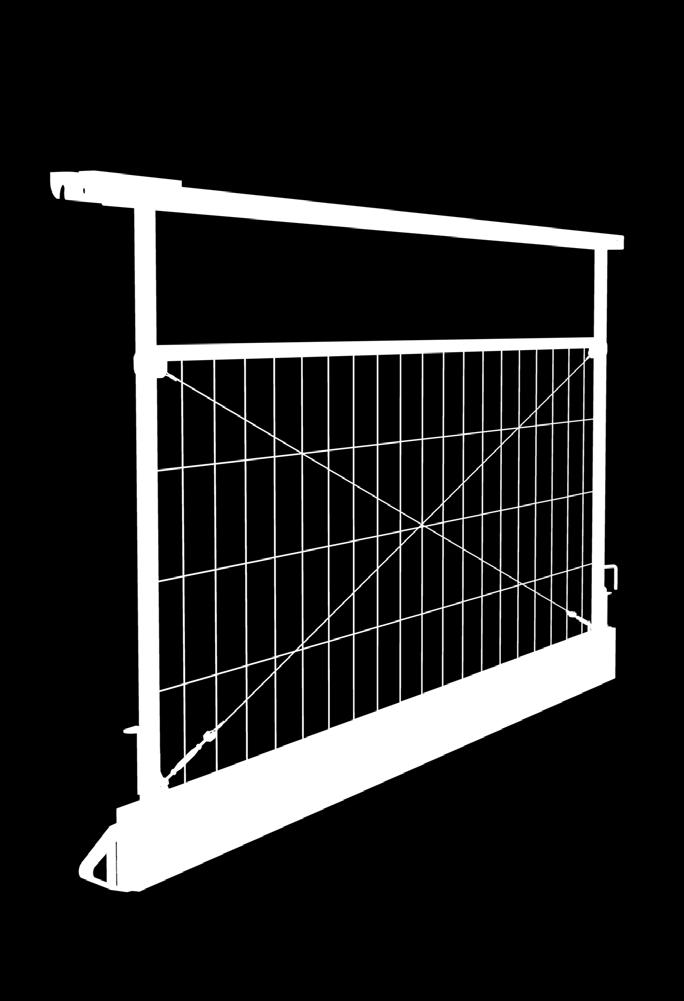 Panelerna hängs enkelt på stolpen, och den övre hållaren kan dras åt med mutterdragare från både in- och utsidan av