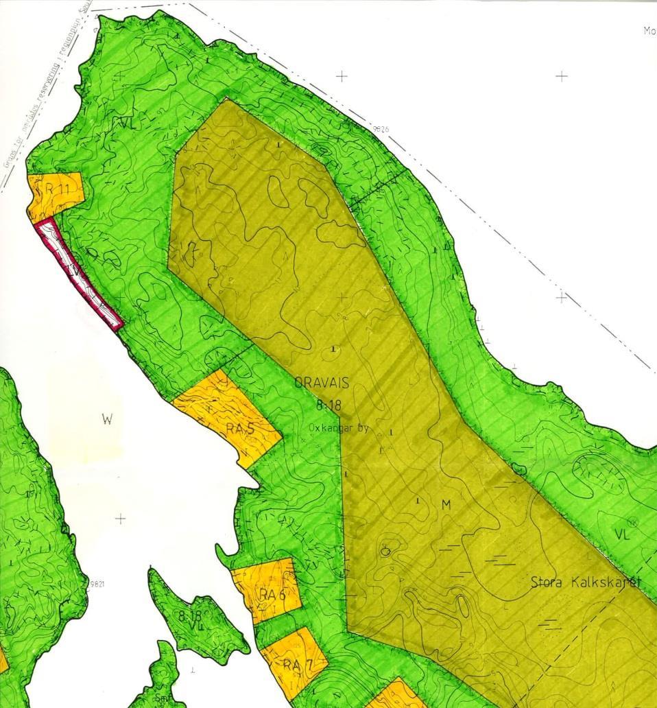 Bild 5. Preliminära avgränsningar på Stora Kalkskär. 3. KONTAKTPERSONER Planeringen förverkligas som samarbetsprojekt mellan Vörå kommun, Ramboll Finland Oy och Maxmo skärgårds samfällighet.