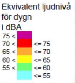 ekvivalent ljudnivå vid fasad.