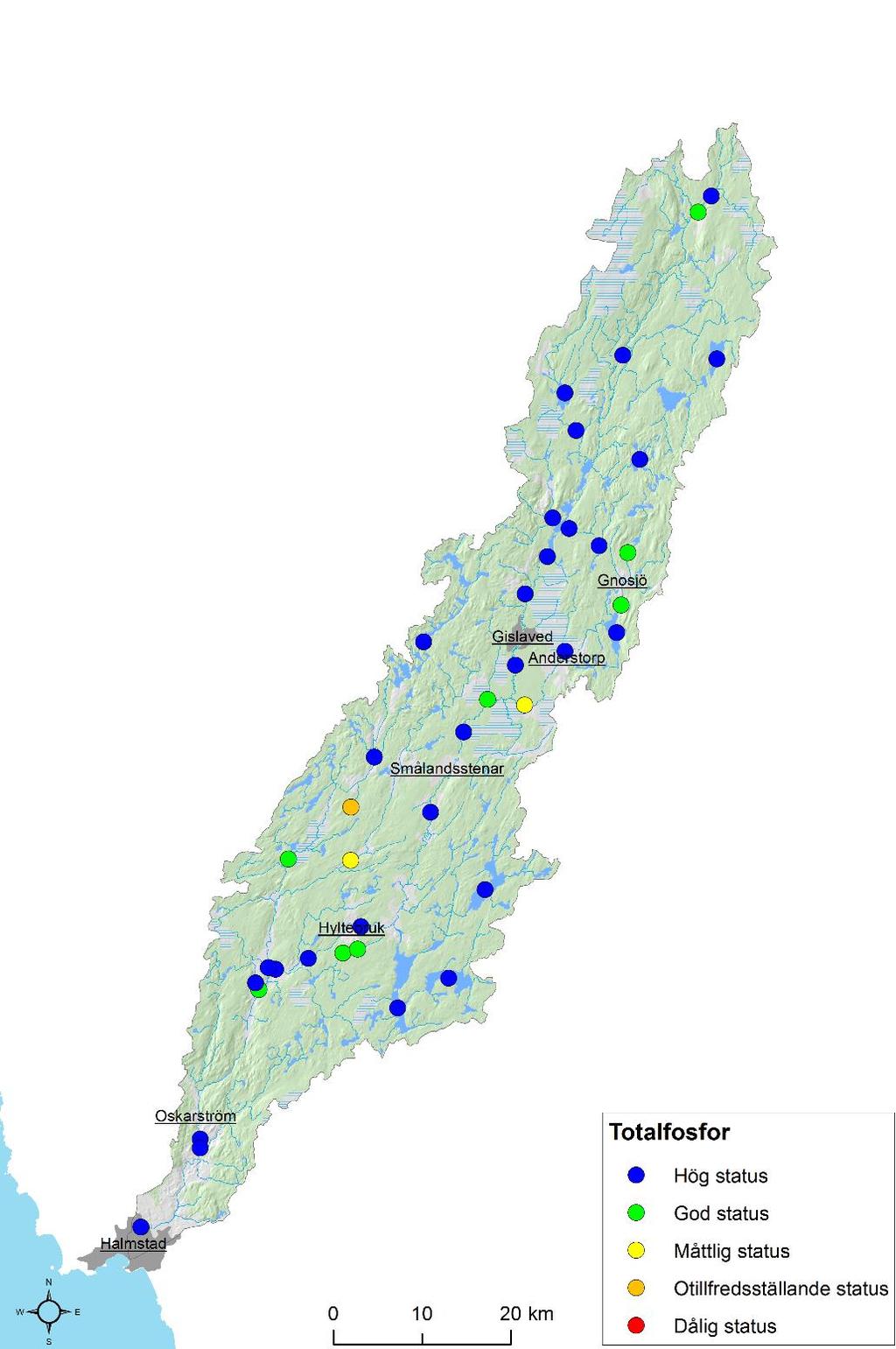 Nedfallet av luftburna kväveföreningar är stort i sydvästra Sverige.