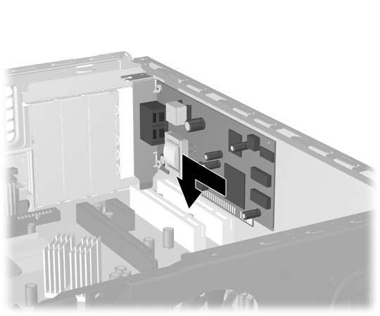 11. Skruva fast en skyddsplåt framför den tomma kortplatsen för att stänga den om du inte tänker installera ett nytt expansionskort.