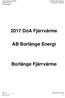 2017 DoA Fjärrvärme. AB Borlänge Energi. Borlänge Fjärrvärme