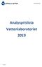 Analysprislista Vattenlaboratoriet 2019