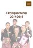 Tävlingskriterier 2014/2015