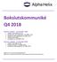 Bokslutskommuniké Q4 2018