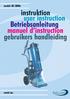 instruktion user instruction Betriebsanleitung manuel d instruction gebruikers handleiding