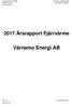 2017 Årsrapport Fjärrvärme. Värnamo Energi AB