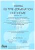 EU TYPE-EXAMINATION CERTI FICATE