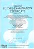 EU TYPE-EXAMINATION CERTIFICATE