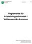 Reglemente för krisledningsnämnden i Valdemarsviks kommun