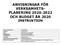 ANVISNINGAR FÖR VERKSAMHETS- PLANERING OCH BUDGET ÅR 2020 INSTRUKTION