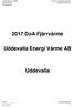 2017 DoA Fjärrvärme. Uddevalla Energi Värme AB. Uddevalla