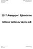 2017 Årsrapport Fjärrvärme. Götene Vatten & Värme AB