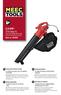 2,4 kw/ 270 km/h LEAF BLOWER/VACUUM