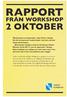 RAPPORT FRAN WORKSHOP 2 OKTOBER