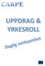 UPPDRAG OCH YRKESROLL DAGLIG VERKSAMHET