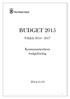BUDGET 2015. Utblick 2016-2017. Kommunstyrelsens budgetförslag 2014-11-19