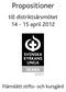 Propositioner. till distriktsårsmötet 14-15 april 2012. Flämslätt stifts- och kursgård