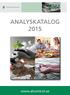 ANALYSKATALOG 2015. www.alcontrol.se