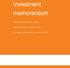 Investment memorandum