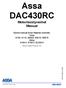 Assa DAC430RC. Motorlåsstyrenhet Manual. Denna manual avser följande motorlås: Assa 810S, 811S, 8000S, 8001S, 8087S Abloy 8164-II, 8165-II, EL650-II