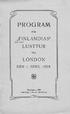 PROGRAM LUSTTUR RNLANDIAS LONDON DEN 1 APRIL 1908 FÖR TILL. Helsingfors 1908. Lindbergs Tryckeri Aktiebolag.