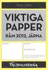 VIKTIGA PAPPER RÅM 2012, JÄRNA