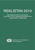 REKLISTAN 2010 REKOMMENDERADE LÄKEMEDEL FASTSTÄLLDA AV LÄKEMEDELSKOMMITTÉN I LANDSTINGET SÖRMLAND