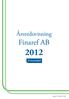 Årsredovisning. Finaref AB. Org.nr: 556634-3280