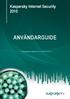 Kaspersky Internet Security 2010 ANVÄNDARGUIDE