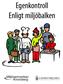 Egenkontroll Enligt miljöbalken