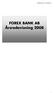 FOREX BANK AB 516406-0104. FOREX BANK AB Årsredovisning 2008