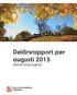 Delårsrapport per augusti 2015. jämte årsprognos