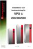 Installations- och bruksanvisning för VPX C 200/300/500