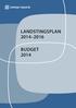 Landstingsplan 2014 2016. Budget 2014