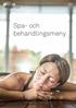 spa Spa- och behandlingsmeny