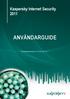 Kaspersky Internet Security 2011 ANVÄNDARGUIDE