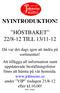 NYINTRODUKTION! HÖSTBAKET 22/8-12 TILL 13/11-12