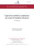 EXAMENSARBETE. En enkätstudie TORSTEN BOSTRÖM MATS NORDQVIST HÄLSOVETENSKAPLIGA UTBILDNINGAR
