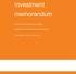 Investment memorandum