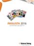 PRISLISTA 2016 Annonsinformation, utgivningsplan mm