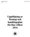 Uppföljning av Strategi och handlingsplan för lika villkor 2014