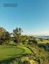 Hål 8, par 5, med vild ruff men också med tydliga linjer runt tee. Vyn över Öresund och Danmark skapar naturlig känsla, liksom de nya klipphöjderna.