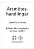 Årsmötes- handlingar. Distriktsårsmöte