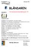 BLÄNDAREN. Februari 2013. Kalendern. Hjärtligt välkomna! För marsnumret är sista inlämning den 17/3. Kalendern för 2013